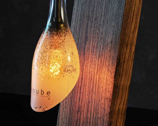 The Balance Wine Bottle Desk Light By Moonshine Lamp Co.
