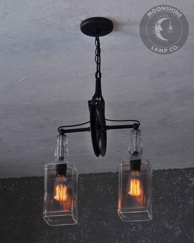 The Large Carriage House Hanging Pendant Light Fixture by Moonshine Lamp