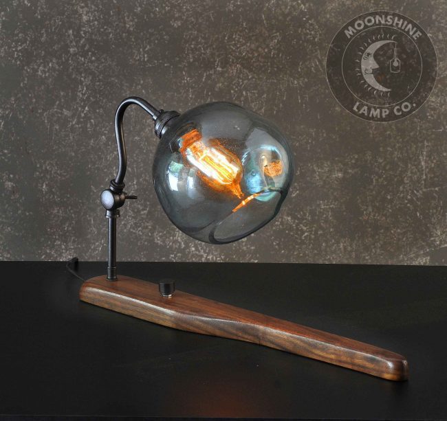 The Cambria Blown Glass Desk Lamp by Moonshine Lamp Co.