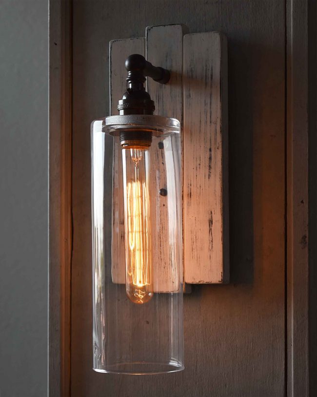 Glass Cylinder Wall Sconce by Moonshine Lamp Co.
